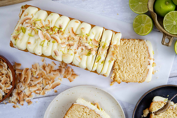  Coconut and Lime Drizzle Cake